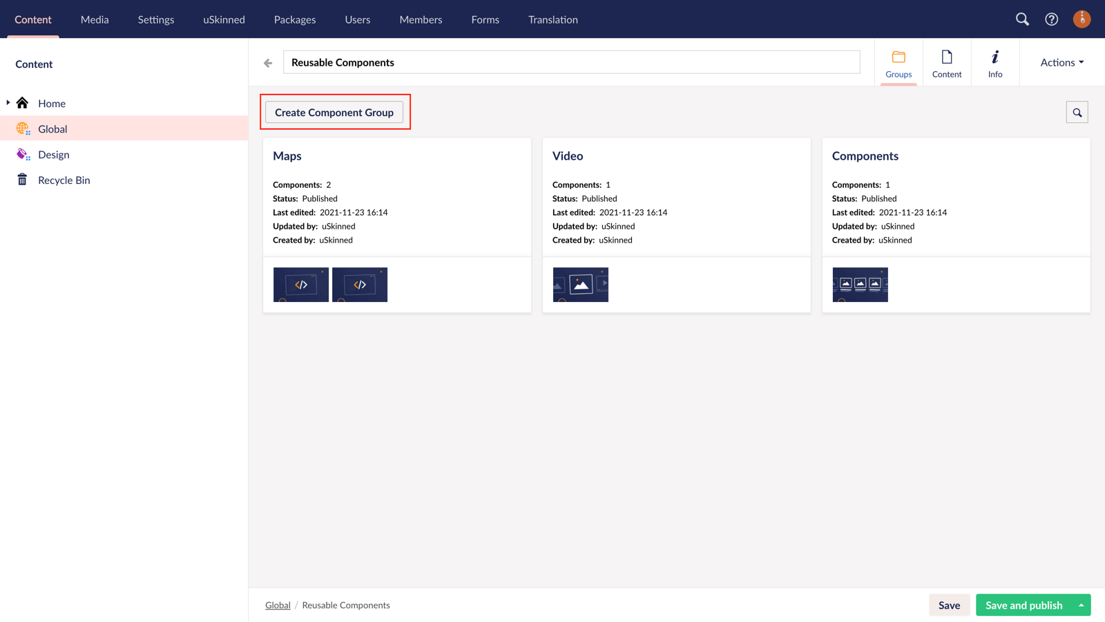 Create reusable components for Modal boxes with uSkinned for Umbraco.